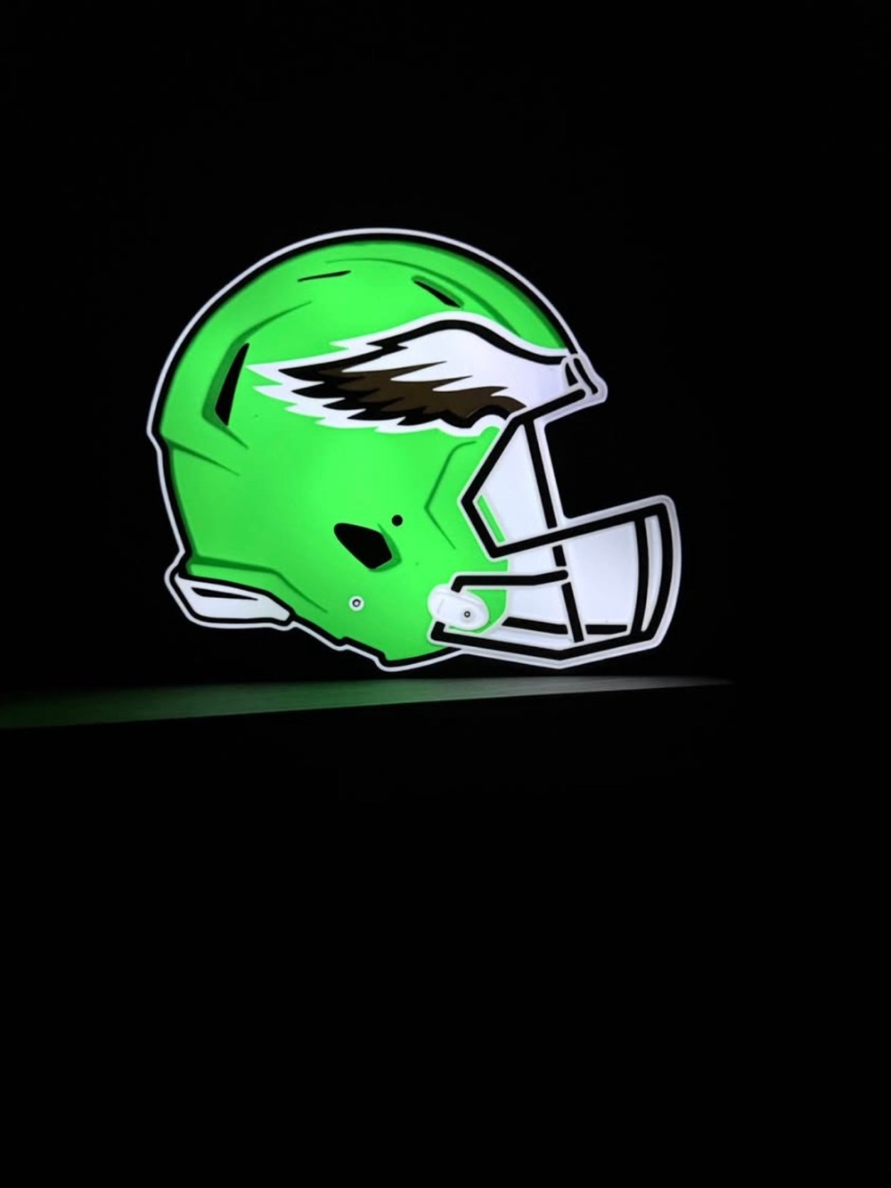 Green Football Helmet Wall Art Light